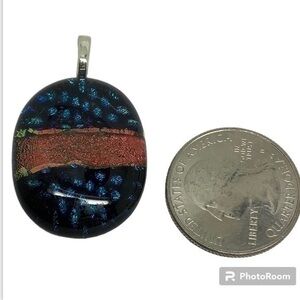 One-of-a-kind fused glass pendant
